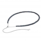 Colier perle naturale negre si argint DiAmanti 202-72-B-G